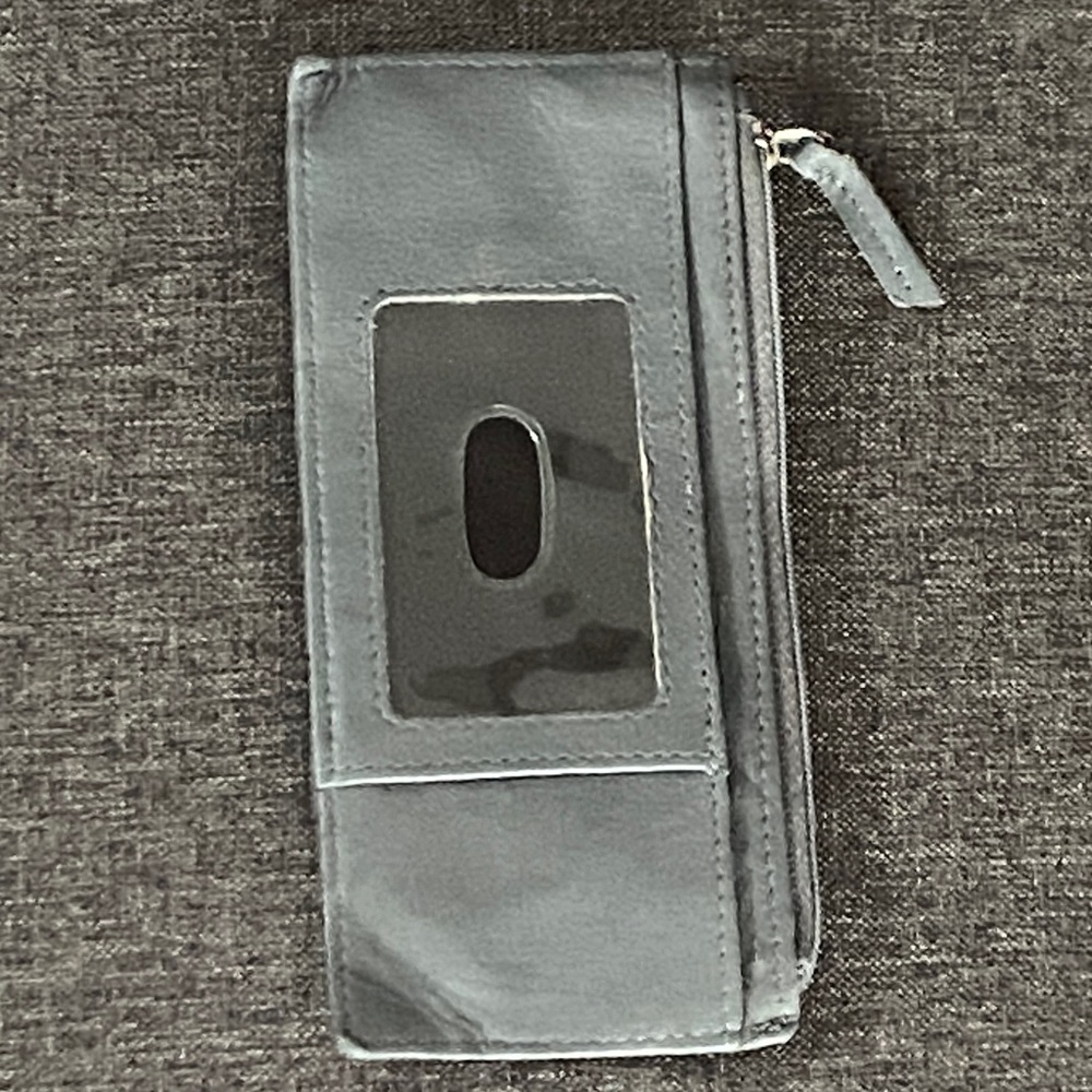 Gray Leather Phone Wallet Case